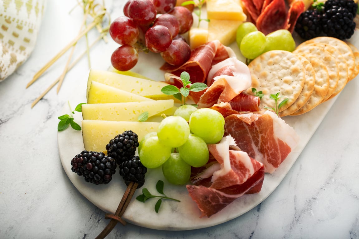 Charcuterie Board with Cheese and Meat